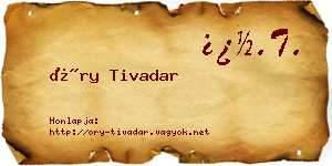 Őry Tivadar névjegykártya